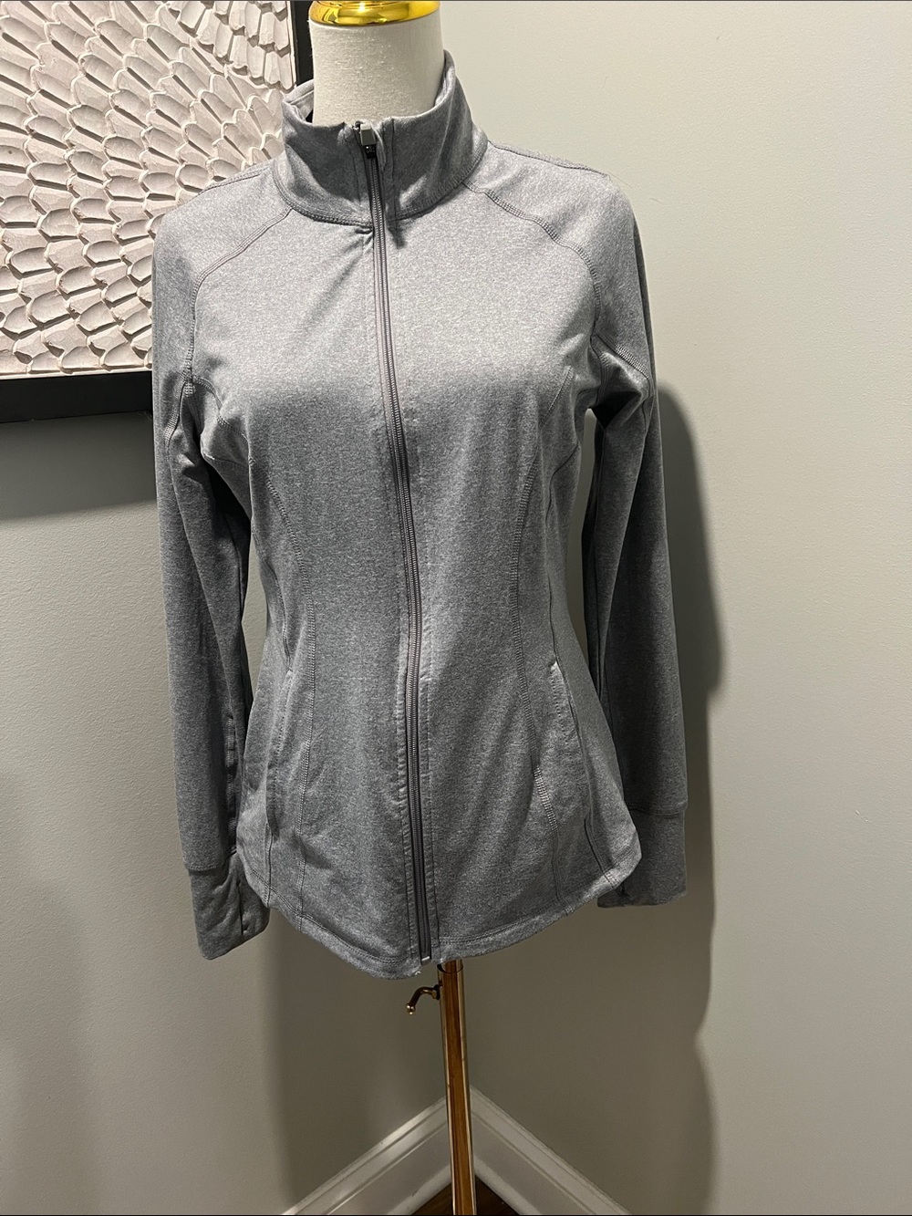 Women's Gray Full-Zip Lightweight Jacket